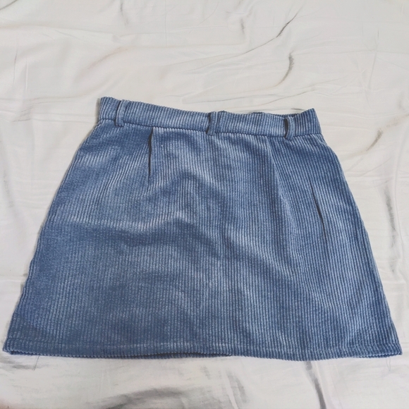 Shein women's corduroy mini skirt with pockets, sky blue, size M - Picture 3 of 9